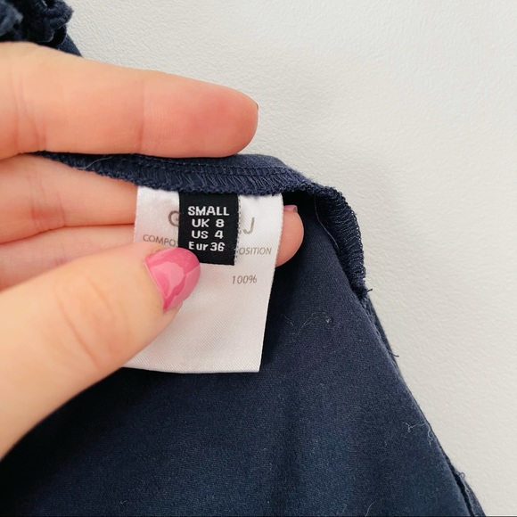 Goen. J Disconnect Eyelet Ruffle Top in Navy Blue - Picture 8 of 9